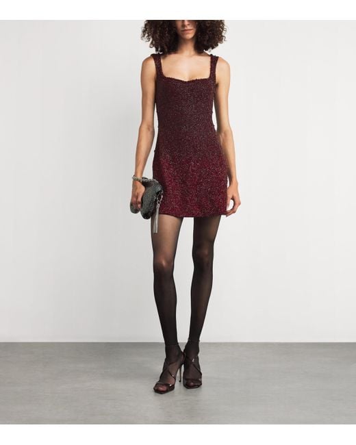 Clio Peppiatt Red Crystal Mini Dress