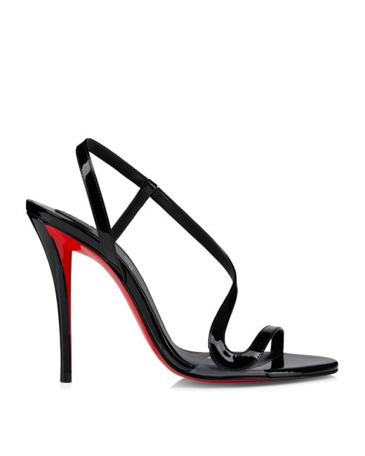 Christian Louboutin Black Rosa Z Patent Leather Heeled Sandals 100