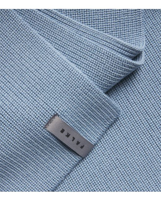 Falke Blue Ultrafine Merino Wool Scarf for men