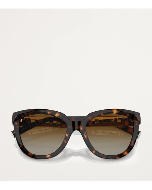 Tiffany & Co Brown Acetate Cat Eye Sunglasses