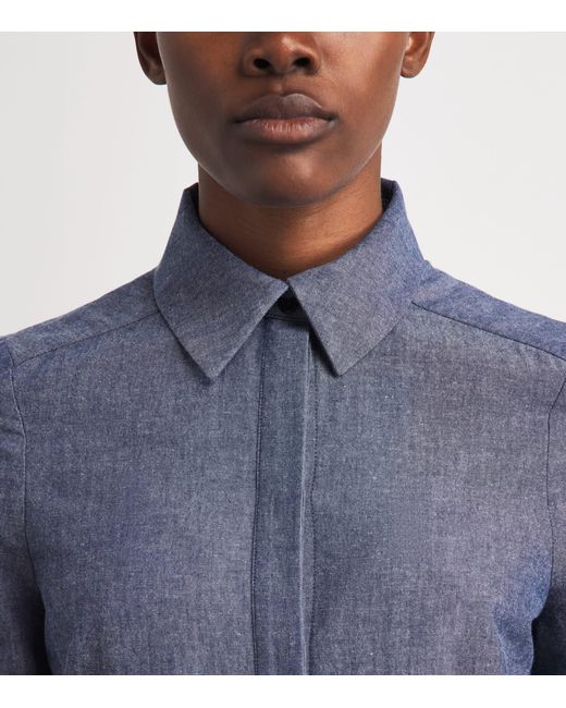Safiyaa Blue Chambray Cassandre Midi Dress