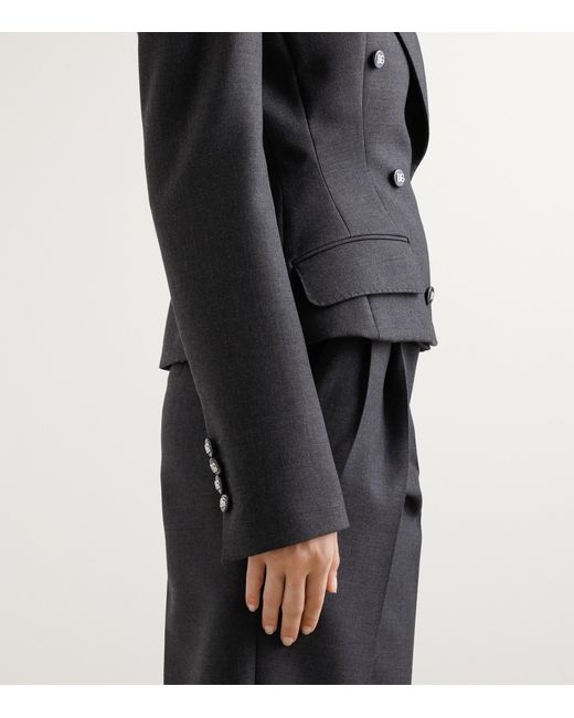 Dolce & Gabbana Blue Virgin Wool Fitted Blazer