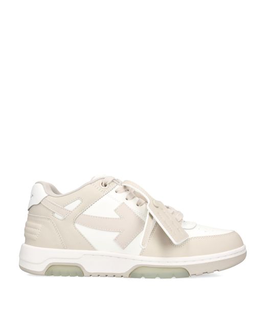 Off-White c/o Virgil Abloh White Out Of Office Logo-Embroidered Leather Low-Top Trainers for men
