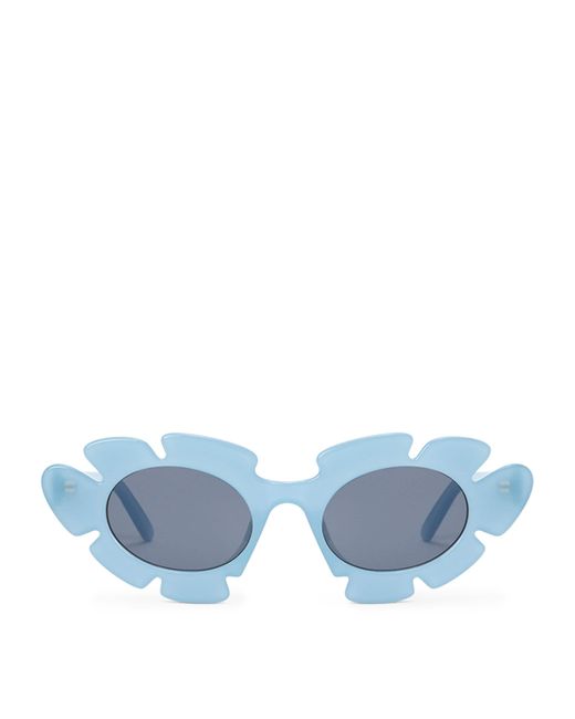 Loewe Blue Acetate Oval Flower Sunglasses