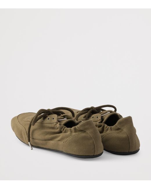 Prada Green Canvas Collapse Sneakers