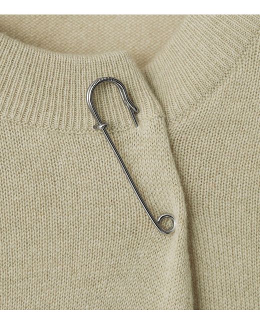Burberry Green Cashmere Kilt Pin Sweater