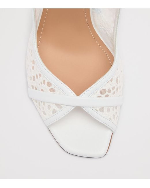 Malone Souliers White Broderie And Mesh Noah Heeled Mules 90
