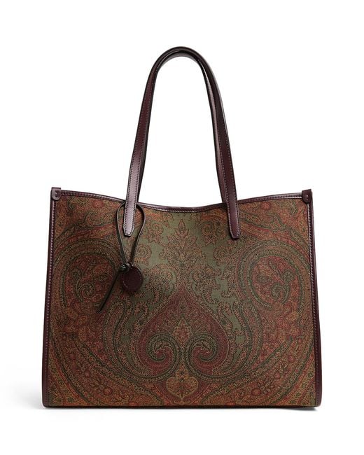 Etro Brown Large Paisley Love Trotter Shoulder Bag