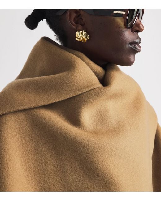 Source Unknown Natural Wool Nuage Scarf Coat