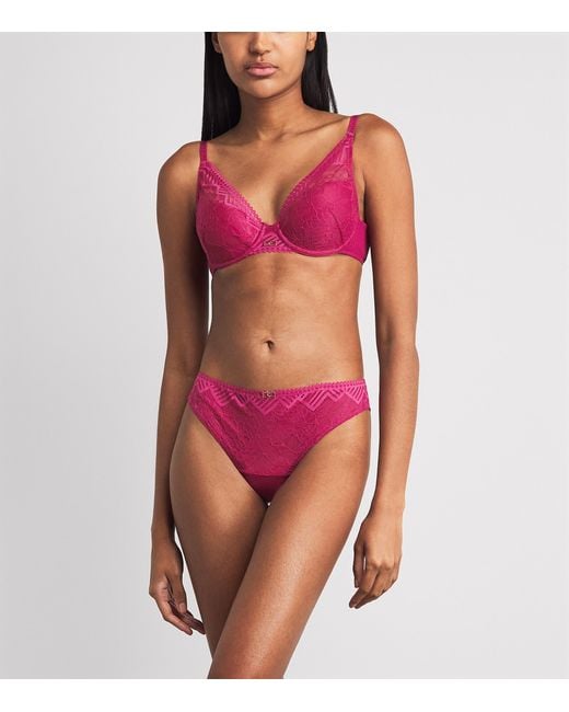 Chantelle Pink Lace Origins Tanga Briefs