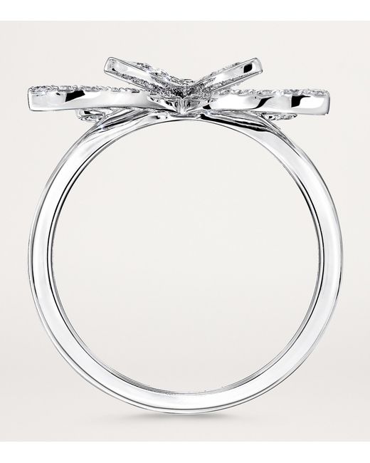 Graff White And Diamond Mini Butterfly Ring