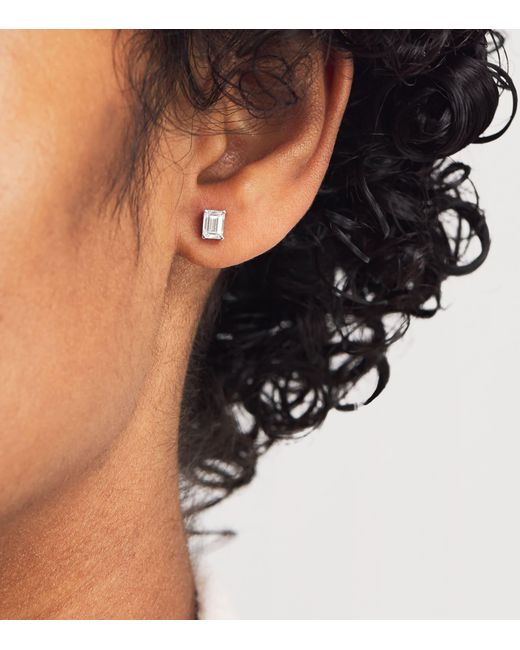 Harrods White And Diamond Stud Earrings