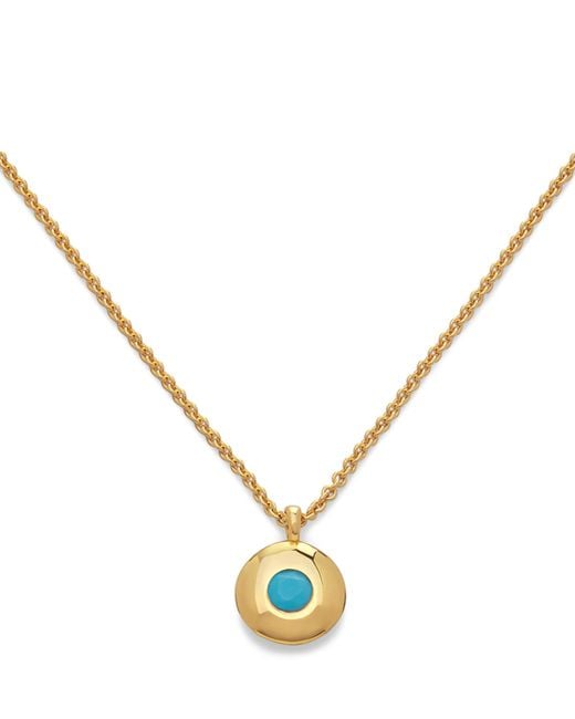 Monica Vinader Metallic Vermeil And Turqouise May Birthstone Necklace