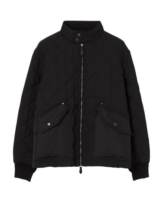Burberry Black Quilted Harrington Jacket for men