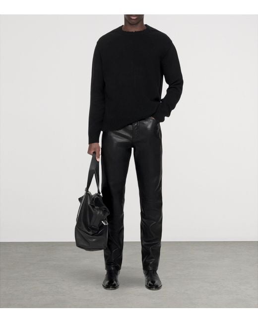 AllSaints Black Wool-Blend Remus Crew-Neck Sweater for men