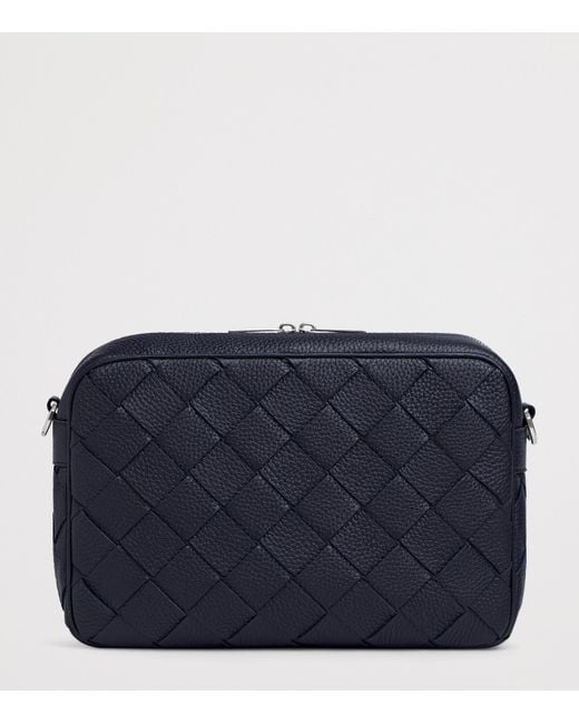 Bottega Veneta Blue Leather Intrecciato Camera Bag for men