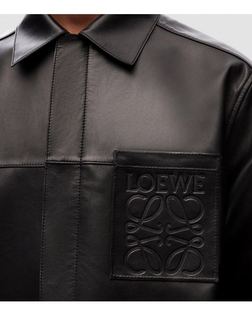 Loewe Black Leather Jacket for men