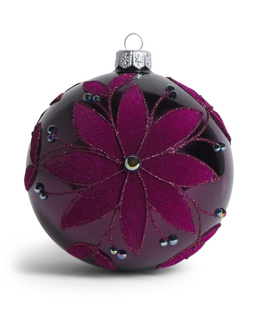 Harrods Purple Velvet-Flower Bauble