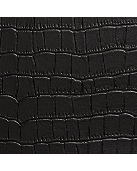Harrods Black Large Croc-Embossed Leather Pouch