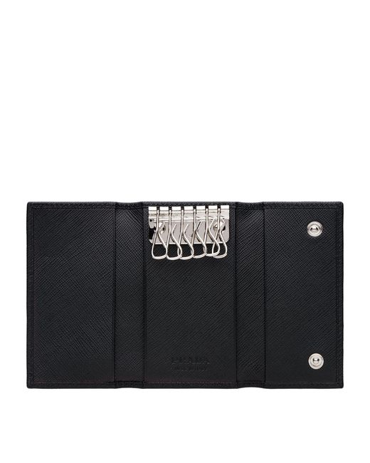 Prada Black Saffiano Leather Key Case