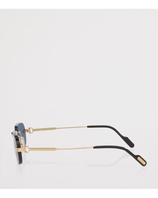 Cartier Blue Première De Rectangle Sunglasses