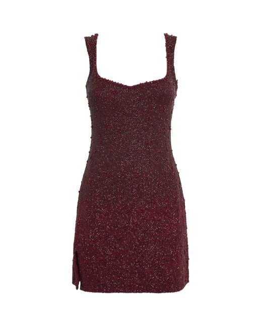 Clio Peppiatt Red Crystal Mini Dress