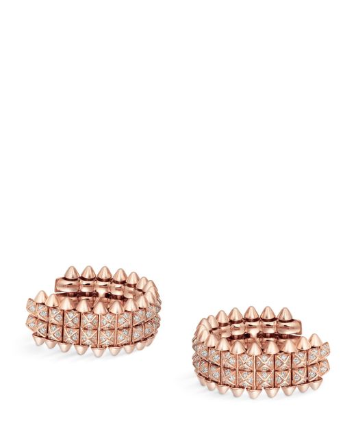 Cartier Metallic Rose Gold And Diamond Clash De Earrings