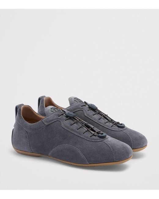 Dunhill Blue Suede Automotive Davies Sneakers for men