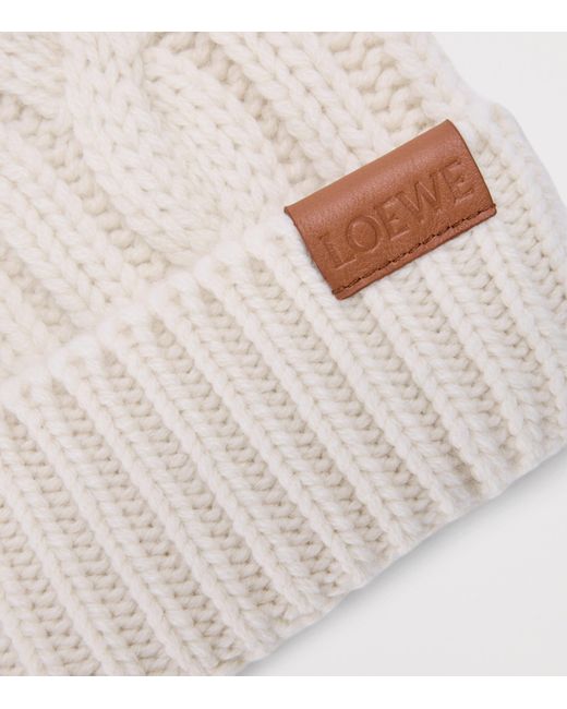 Loewe Natural Wool Logo Beanie