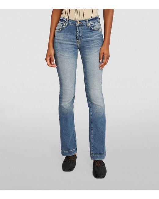 7 For All Mankind Blue Tailorless Bootcut Jeans