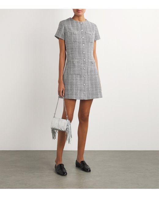 Maje Gray Tweed Mini Dress