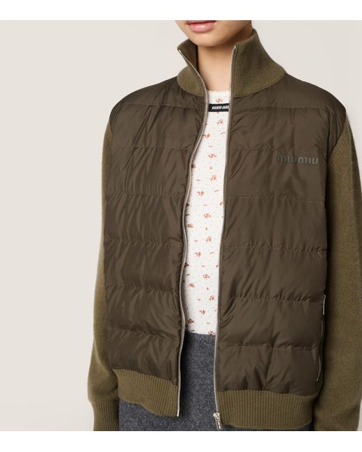 Miu Miu Green Cashmere Down-Filled Jacket