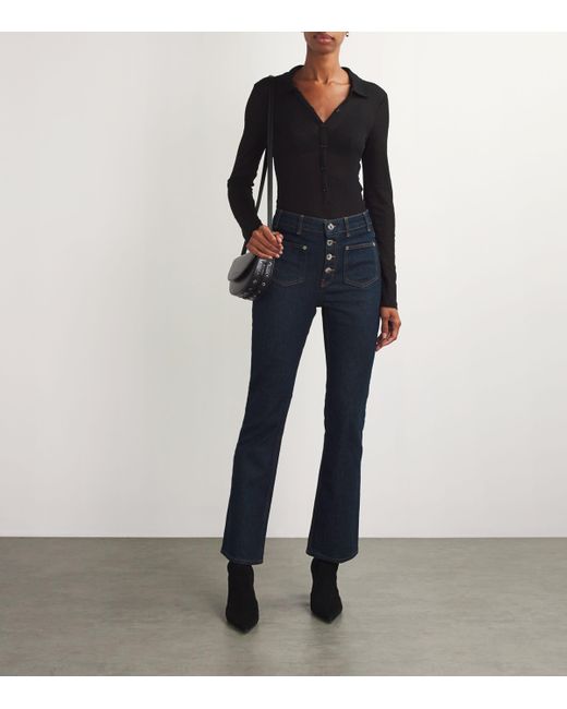Maje Blue Patch-Pockets Straight-Leg Jeans