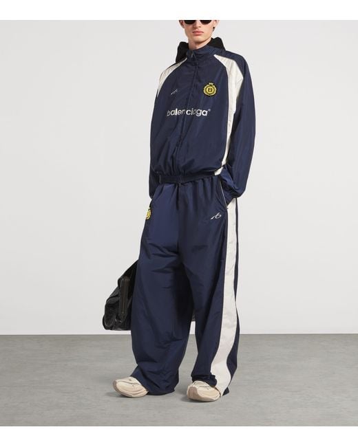 Balenciaga Blue Cotton-Blend Technical Trousers for men