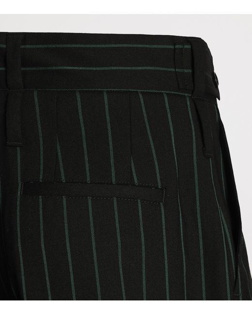 Dolce & Gabbana Black Wool-Blend Stripe Trousers