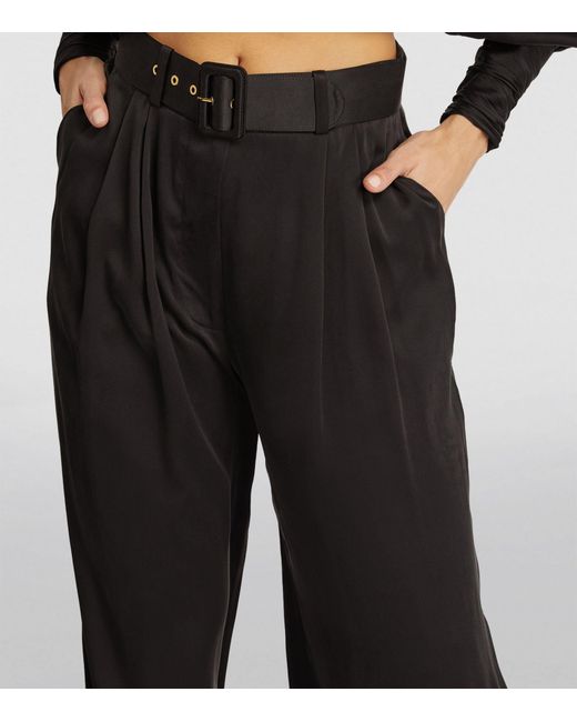 Zimmermann Black Silk Wide-leg Trousers