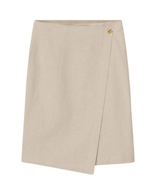 Aeron Natural Linen-cotton Prow Wrap Skirt
