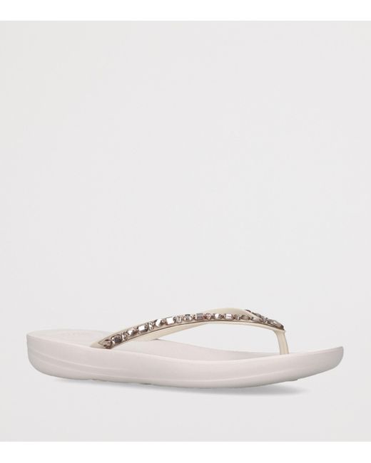 Fitflop White Iqushion Sparkle Flip Flops
