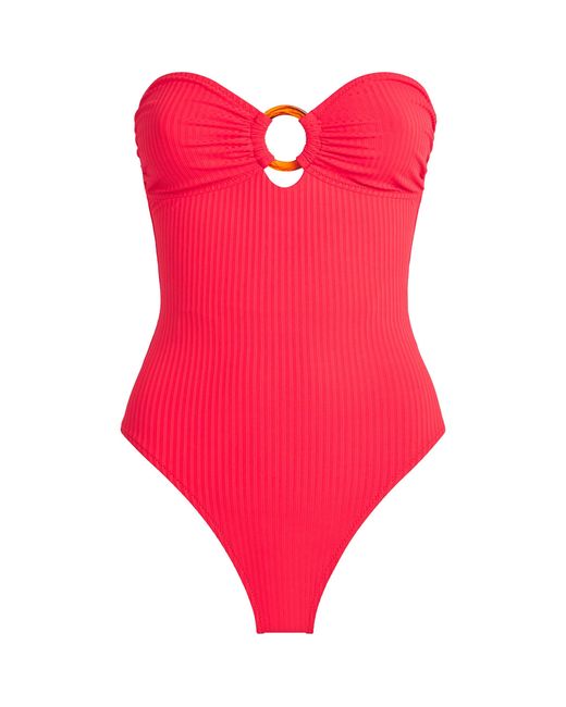 Melissa Odabash Red Bandeau Cozumel Swimsuit