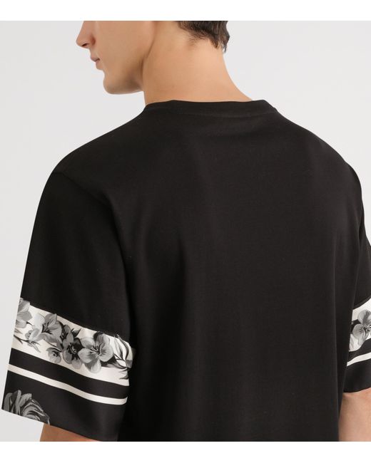 Dolce & Gabbana Black Cotton-Silk Graphic T-Shirt for men