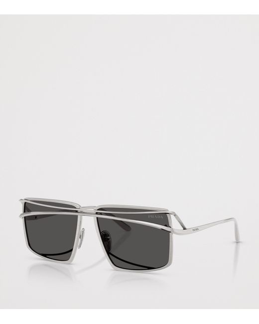Prada Gray Metal Runway Sunglasses for men