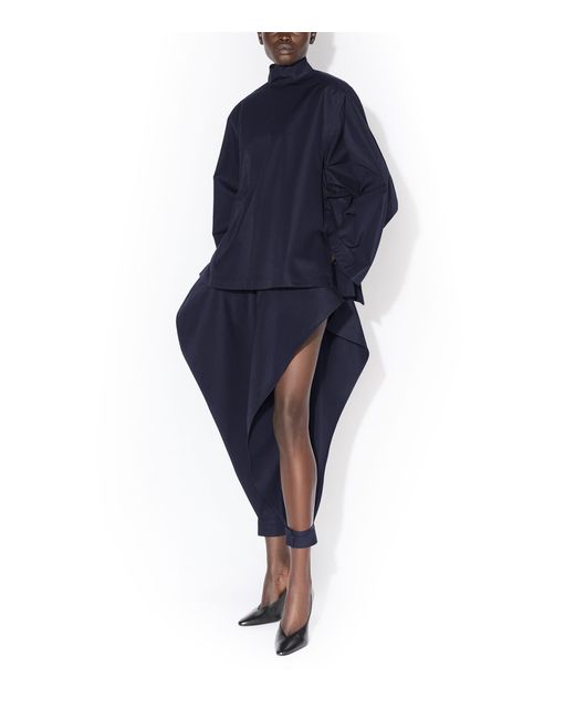 Alaïa Blue Cotton-Satin Reverse Jacket