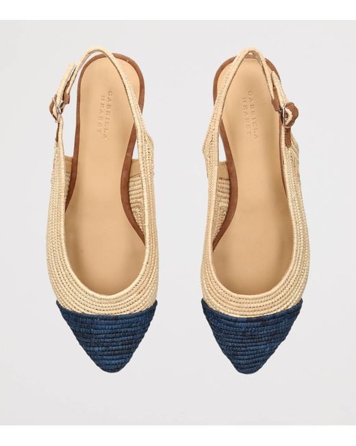 Gabriela Hearst Blue Raffia Slingback Ballet Flats
