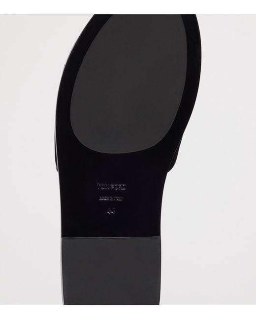 Tom Ford Black Suede T Slides for men