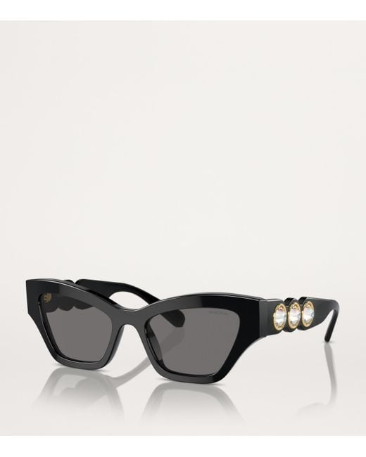 Swarovski Black Acetate Sk6021 Sunglasses