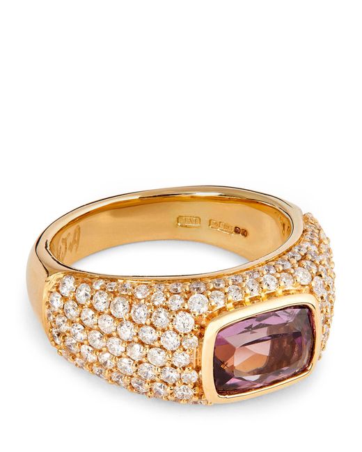 Jacquie Aiche Metallic Diamond And Kunzite Ring
