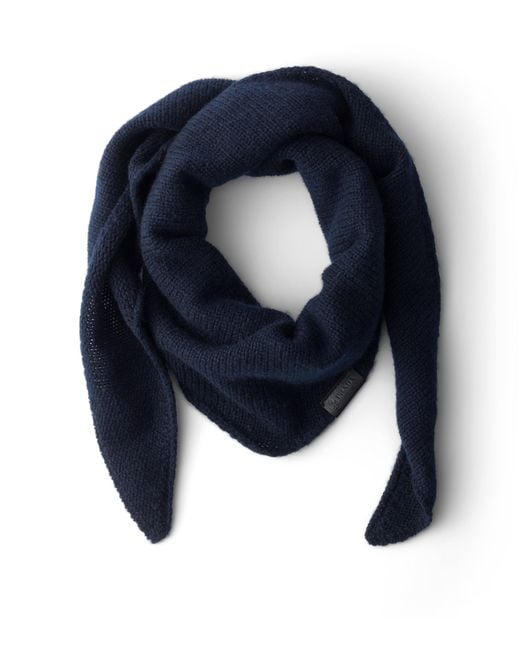 Prada Blue Cashmere Triangular Shawl