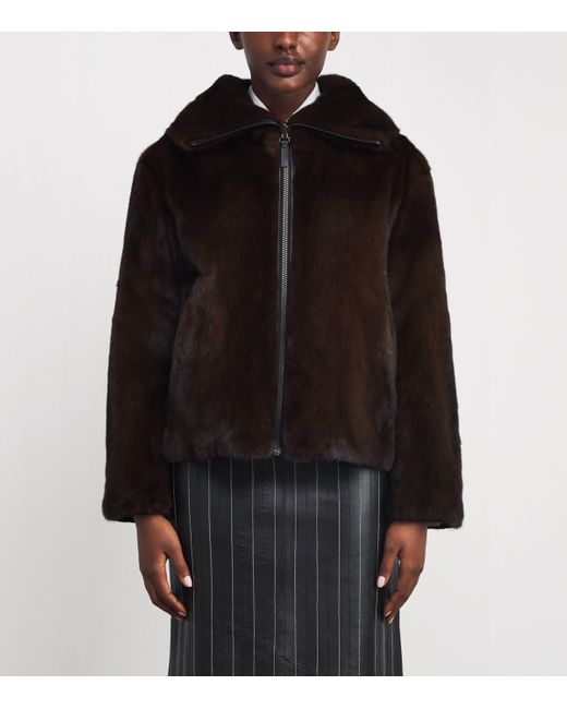 Yves Salomon Black Down-Mink Reversible Puffer Jacket