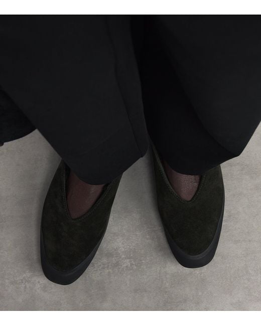 Le Monde Beryl Black Suede-Shearling Apres Ski Flats