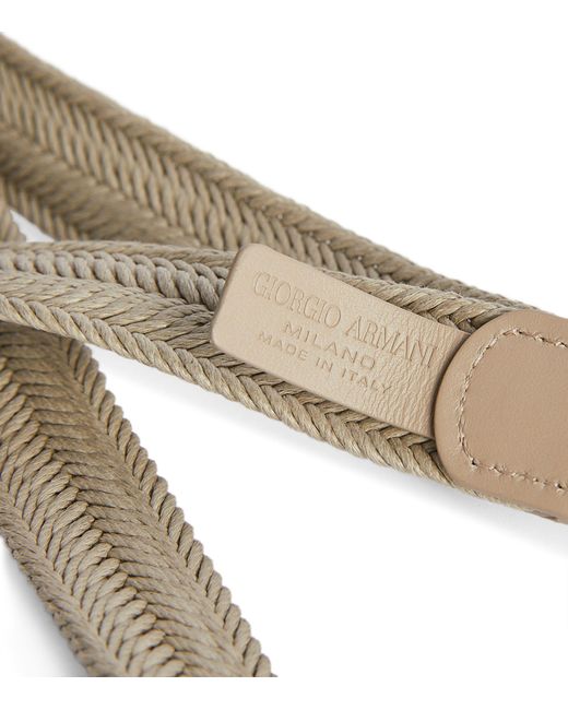 Giorgio Armani Gray Cotton Braided Belt for men
